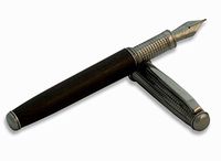 Fountain Pen Silver 925 Black Gold Plated & Bog Oak 5000 Years