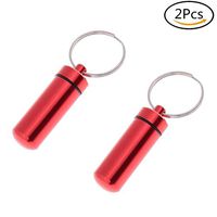 CosCosX Aluminum Waterproof Pill Box Capsule Holder Container Pill Case Bottle Storage Cache Keychain Key Ring for Outdoor Camping Travel Traveling Portable