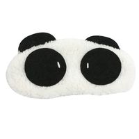 Black White Plush Cartoon Panda Design Elastic Strap Eyeshade