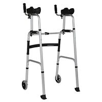 Walker - Elderly Front Wheeled Walker, Aluminum Alloy Arms Support, with 2 Button and 5" Wheels, Adjustable Height (Short, Standard, Tall People),A
