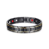 Tezoo 2019 Therapeutic Energy Healing Copper Health Magnetic Bracelets (Black)