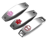 JF.JEWELRY 3-Pcs A Set Stainless Steel Medical Alert ID Tag for Bracelet-Free Engraving