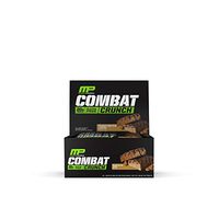 MusclePharm Combat Crunch Protein Bar, Multi-Layered Baked Bar, Gluten-Free Bars, 20 g Protein, Low-Sugar, Low-Carb, Gluten-Free, Peanut Butter Lovers Bars, 12 Servings