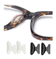 AM Landen 2.5mm 5 Pairs Black and 5 Pairs Clear Non-Slip Silicone Nose Pads Eyeglass Nose Pad