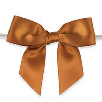 Weststone 50pcs Satin Rust Bows 3 1/2" Span x 2" Tail, Ribbon Width 1", Pre-Tied Bows or Self-Adhesive Bows