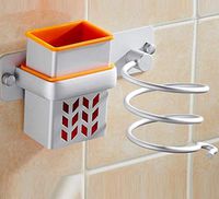 LIUCS Wall Mount Hairdryer Holder Bracket Fan Holder, Suspended Bracket for Bathroom Hairdryer, Black