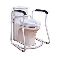 Kinbelle Bathroom Toilet Safety Rail Safety Assist Frame with Support Grab Bar Handle Handrail for Elderly, Senior, Handicap & Disabled Toilet Seat(PU Armrest)