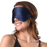 Sleep Eye Mask for Sleeping Blindfold - YANIBEST Adjustable Natural Silk Sleep Mask Blindfold 100% Pure Mulberry Silk Eye Mask for Sleep Pouch Gift Bag Pack Dark Blue