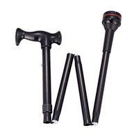 Taiwan Present Dr. Cane Adjustable Foldable Cane Portable Walking Stick with 360 Degree Pivoting Base, Black, 29" to 39"