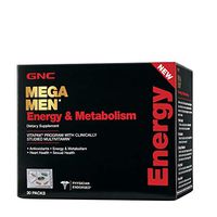 GNC Mega Men Energy & Metabolism Vitapak, 30 Packs, Promotes Energy, Heart Health and Sexual Health