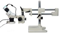 OMAX 20X-40X-80X Digital Binocular Dual-Bar Boom Stand Stereo Microscope with 54 LED Ring Light and 2.0MP USB Camera