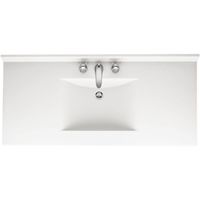 Swanstone CV02243.010 Contour Solid Surface Single-Bowl Vanity Top, 43-in L X 22-in H X 6.25-in H, White