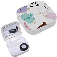 Portable Contact Lens Case Box Travel Kit Mirror + Bottle + Tweezers Container Holder [ Ice Cream ]