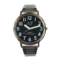 Unisex LV Silver Tone Watch w/Black Face