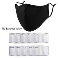 ForHe Reusable Cotton Mouth-Muffle, Black Fashion Earloop with 10 Activated Carbon Filters Breathable Dust-Proof for Outdoor Protection