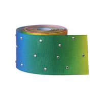 Supvox Glitter Grosgrain Ribbon Mini Rhinestones for Bow Gift Wrapping Party Decor Wedding 5 Yards/Roll
