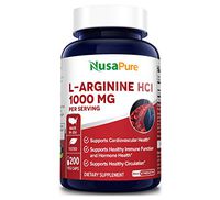 L-Arginine 1000 mg 200 Veggie Capsules (Non-GMO, 100% Vegetarian & Gluten Free) Amino Acid Arginine HCL Supplements for Women & Man - Supports Circulation and Cardiovascular Health