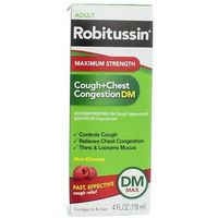 Robitussin Adult Cough+Chest Congestion DM Liquid Maximum Strength - 4 oz, Pack of 6
