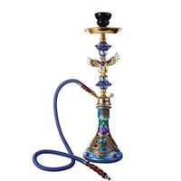 Hookah Shisha, Large Bottle Bottom Hookah Set Shisha Accessories Bar Nicotine-Free Tobacco Substitute,Blue (Color : Blue)