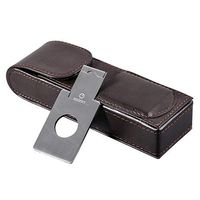 Cigar Humidor Desktop Cigar Box, Travel Cigar Bag with Leather with Stainless Steel Cigar Scissors, Can Put Down 2 Cigars, Leather Box Moisturizing Portable Cigarette Case, Creative Men's