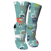 antspuent Great Dane Outer Space Astronauts Fabric Dog Compression Socks Athletic Cotton Crew Socks Multi Performance Outdoor Sports Hiking Casual Socks