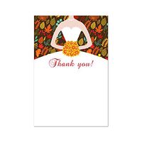 30 Blank Thank You Cards Fall Autumn Leaves Bride Fancy Dress Bridal Shower Wedding Couples + 30 White Envelopes
