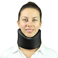 Vive Neck Brace - Foam Cervical Collar - Vertebrae Whiplash Wrap Aligns and Stabilizes Spine - Adjustable Spinal Support Can Be Used While Sleeping and Relieves Pain, Pressure (Black)