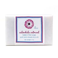 Baby Calendula Oatmeal Soap by Moondance Soaps - Handmade Soap with Cocoa Butter and Shea Butter (One Bar)