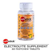 SaltStick Fastchews, Electrolyte Replacement Tablets for Rehydration, Exercise Recovery, Youth & Adult Athletes, Hiking, Hangovers, & Sports Recovery, Bottle of 60 Tablets, Orange Flavor