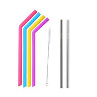 Tovantoe Straws3998 Reusable Silicone Straws, Multicolor