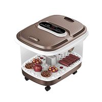 JLL Double Foot Spa Bath Massager with Temperature Control, Motorized Rollers, Shower, Timer and LED Display for Foot Stress Relief