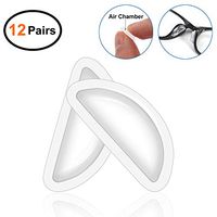 Mr.Zz Eyeglass Nose Pads, 3.5mm Upgraded Adhesive Soft Silicone Air Chamber Eyeglasses Nose Pads, Anti-Slip Nose Pads for Plastic Glasses Frame, 12 Pairs Clear