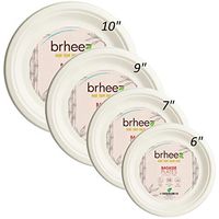 Brheez 9 inch Heavy Duty Plates 100% Natural Sugarcane Biodegradable Compostable Bagasse, Eco-friendly paper alternative - Pack of 110