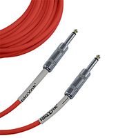 Ploynk 1/4 to 1/4 mono TS Instrument Straight Patch Cable 1 FT foot long Red