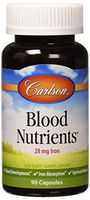 Carlson - Blood Nutrients, 28 mg Iron, Blood Development, Iron Absorption & Optimal Wellness, 90 Capsules