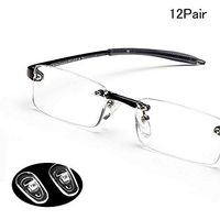 12 Pairs Nose Pads Eyeglass Repair Kit, Yespure Silicone Screw-in Eyewear Nose Pad with Screw + Mini Screwdriver + Tweezer + Cleaning Cloth Eyewear (15 mm)