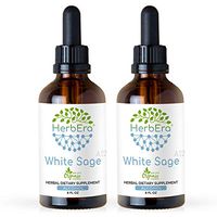 White Sage A120 (2pcs) Alcohol Herbal Extract Tincture, Super-Concentrated Responsibly farmed Organic White Sage (Salvia apiana) Dried Leaf (2x4 fl oz)