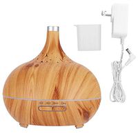 New Design Essential Oil Diffuser,400ml Quiet Wood Grain Mist Diffuser, 7 Color Changing LED Lights,Auto Shut-Off and 4 Time Settings for Bedroom Office 110-240v(US Plug)