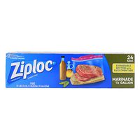 Ziploc Marinade Bags, Expandable Bottom with Easy Open Tabs, Half Gallon, 24 Count