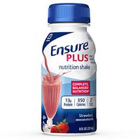 Ensure Plus Nutrition Shake with 13 grams of high-quality protein, Meal Replacement Shakes, Strawberry, 8 fl oz, 24 count