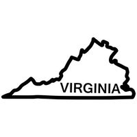 Virginia State Outline Decal Sticker (Black), Decal Sticker Vinyl Car Home Truck Window Laptop