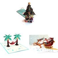 Christmas Greeting Cards - 3D Holiday Card Thank You Winter - Happy New Year Merry Christmas Gift Card