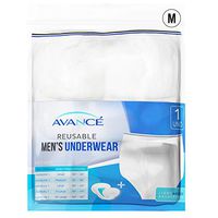 Avancé Men's Reusable Incontinence Underwear with Water-Proof Pocket Pouch 100% Cotton Body Fabric & Elastic Waistband (Medium (Pack of 1))
