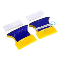 NATRUSS Square-Shape Double-Side Magnetic Glass Cleaner Wiper with 2 Extra Cleaning Cotton for Window