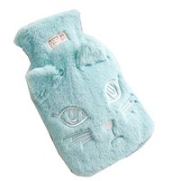 Plush Ethnic Style Deer Hot Water Bottle with Cover-Light Blue
