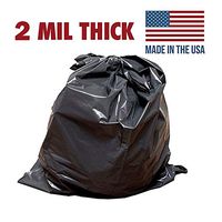 Ox Plastics 55 Gallon, 2 MIL Thick, Large Contractor Heavy Duty Bags, Extra Large Trash Can Liner Bags, 36x52 55gal 2mil (Black, 25 Count)