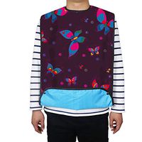 Extra Long Waterproof Adult Bibs for Eating, Reusable Mealtime Clothing Protector for Elderly and Patients with Snap Closure ZYH566