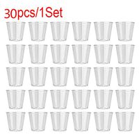 Jelly Cups, Clear Plastic Disposable Party Shot Glasses Jelly Cups Tumblers Birthday 30PCS, Kitchen Dining Bar Accessories Home Easter Decorations Gifts
