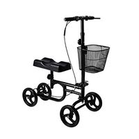 Give Me Knee Scooter Steerable Knee Walker Deluxe Crutch Alternative Dual Braking System in Black