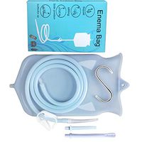 Jullycare Non-Toxic Silicone Enema Bag Kit. 2 Quart. BPA & Phthalates Free. for at Home Water & Coffee Colon Cleansing. (White)
